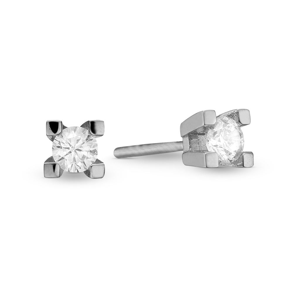 14KT HV. ØRESTIK BRILL.2X0,05CT WPI 4GRABBER